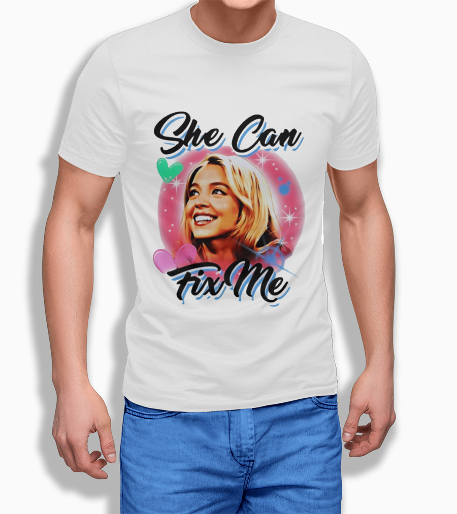 Sydney Sweeney Euphoria She Can Fix Me Hearts Stars T-Shirt
