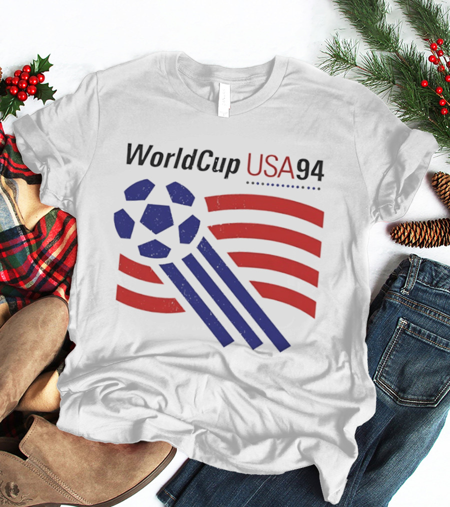 World Cup USA 94 Iconic Soccer Ball And Stripes T-Shirt
