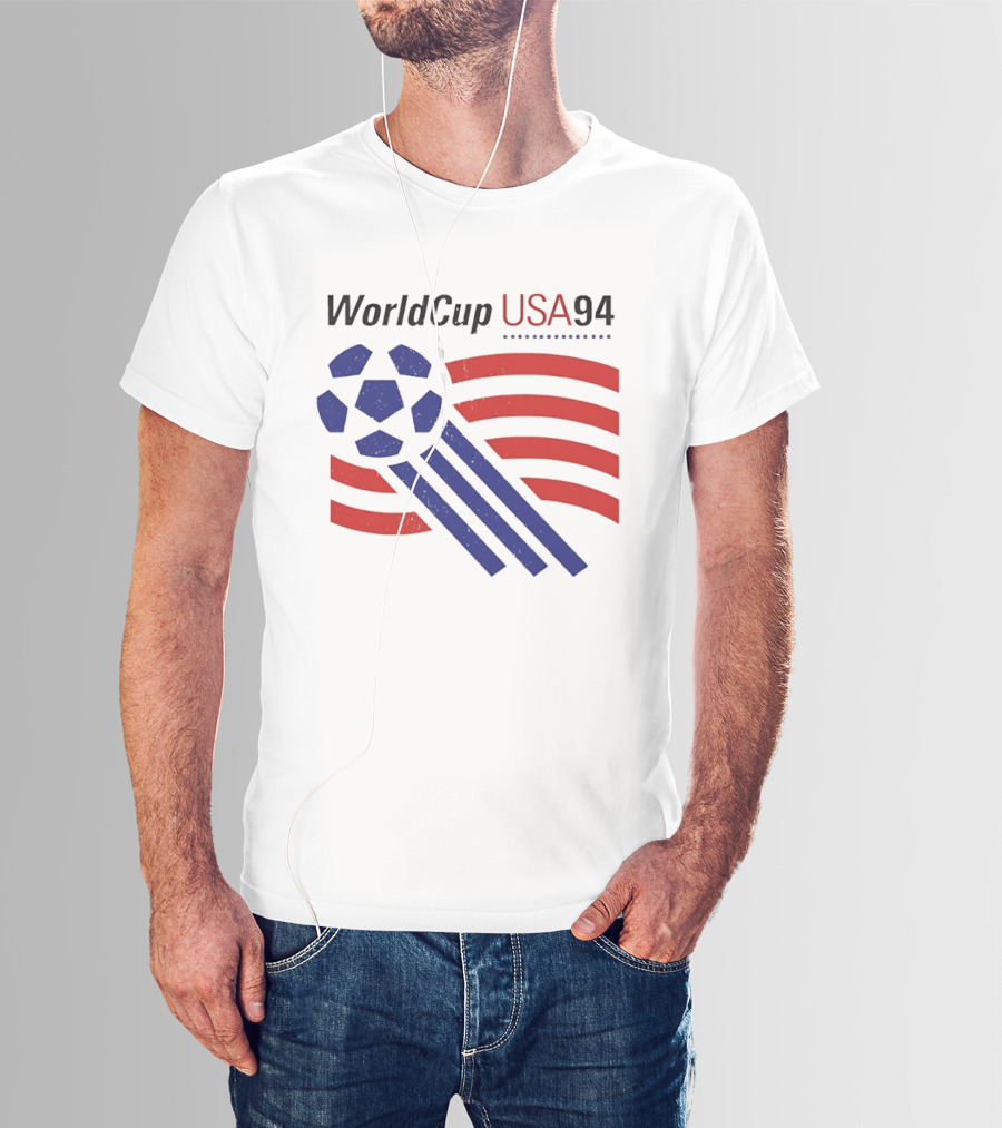 World Cup USA 94 Iconic Soccer Ball And Stripes T-Shirt