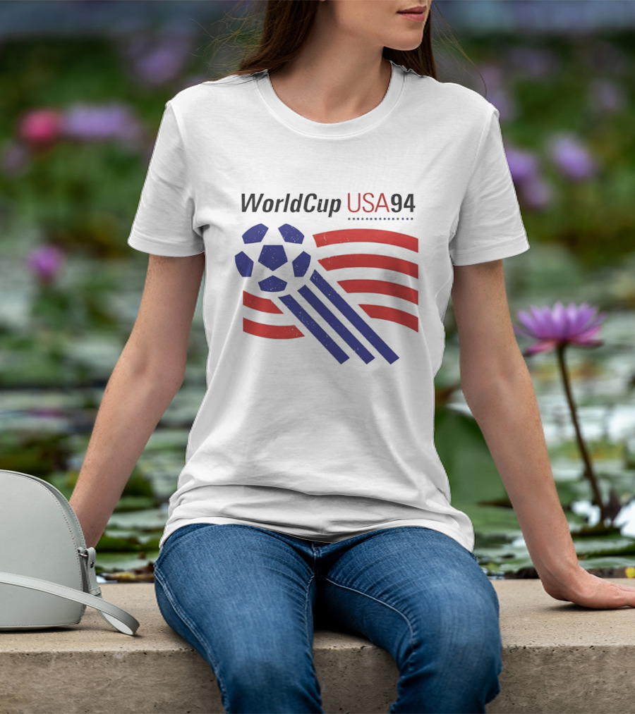 World Cup USA 94 Iconic Soccer Ball And Stripes T-Shirt