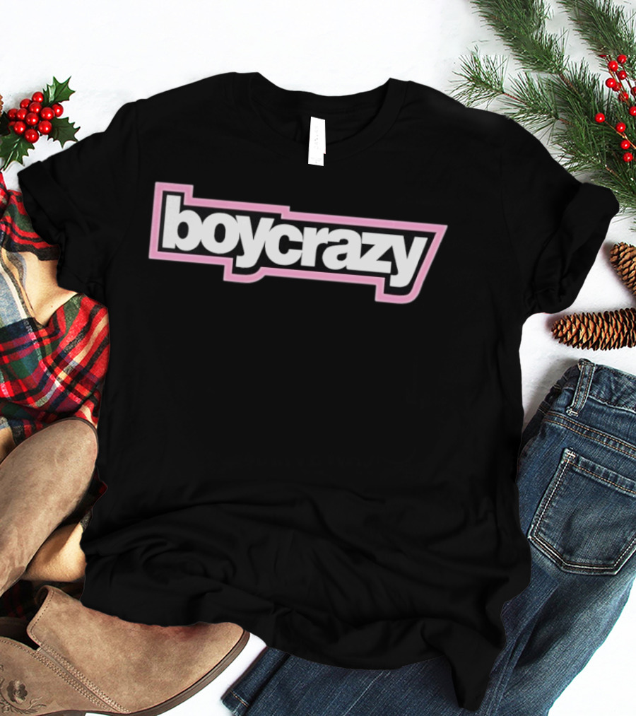 Boycrazy Pink And Black Bold Font T-Shirt