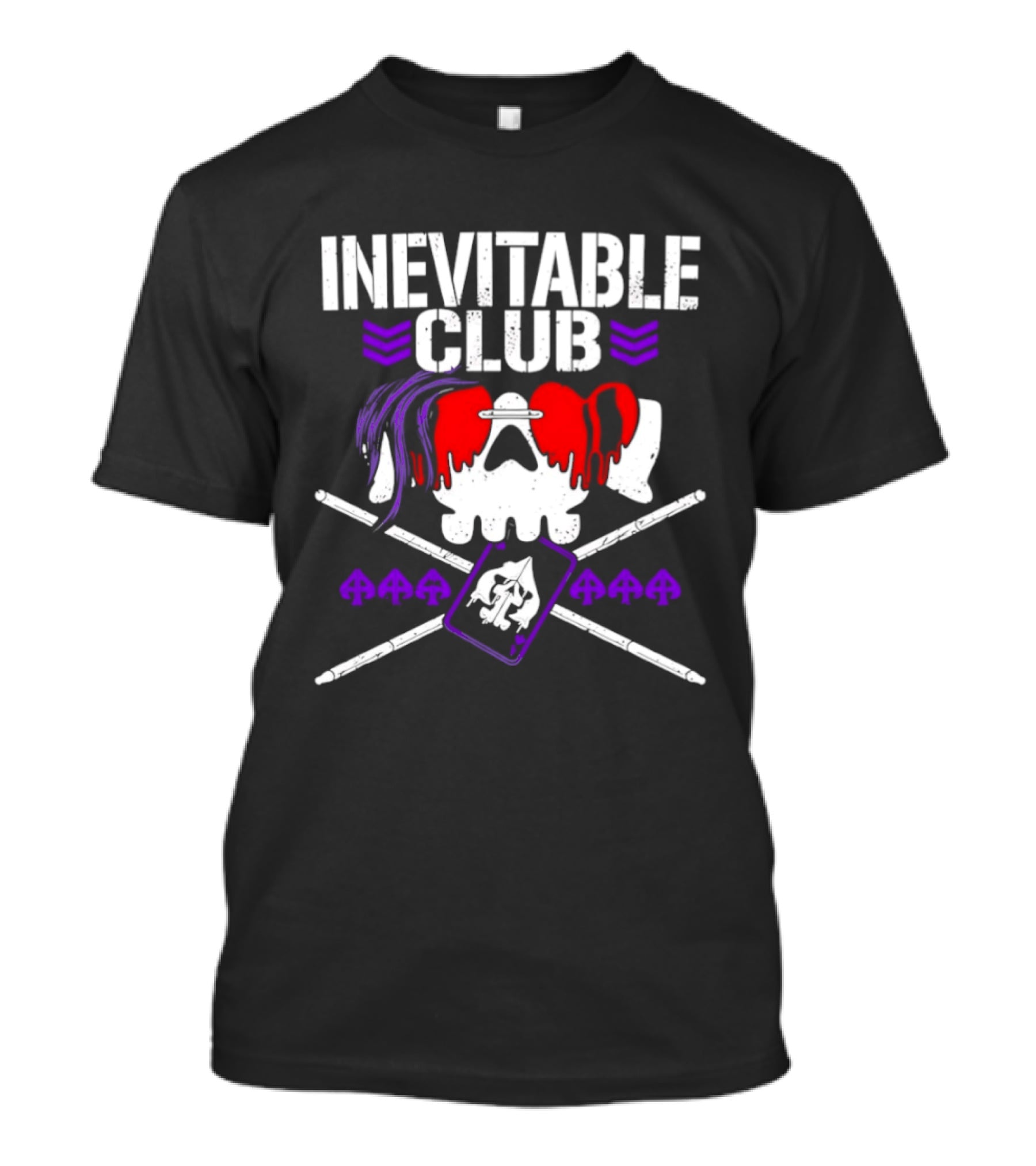 Inevitable Club Skull Red Purple Suplex Wrestling T-Shirt