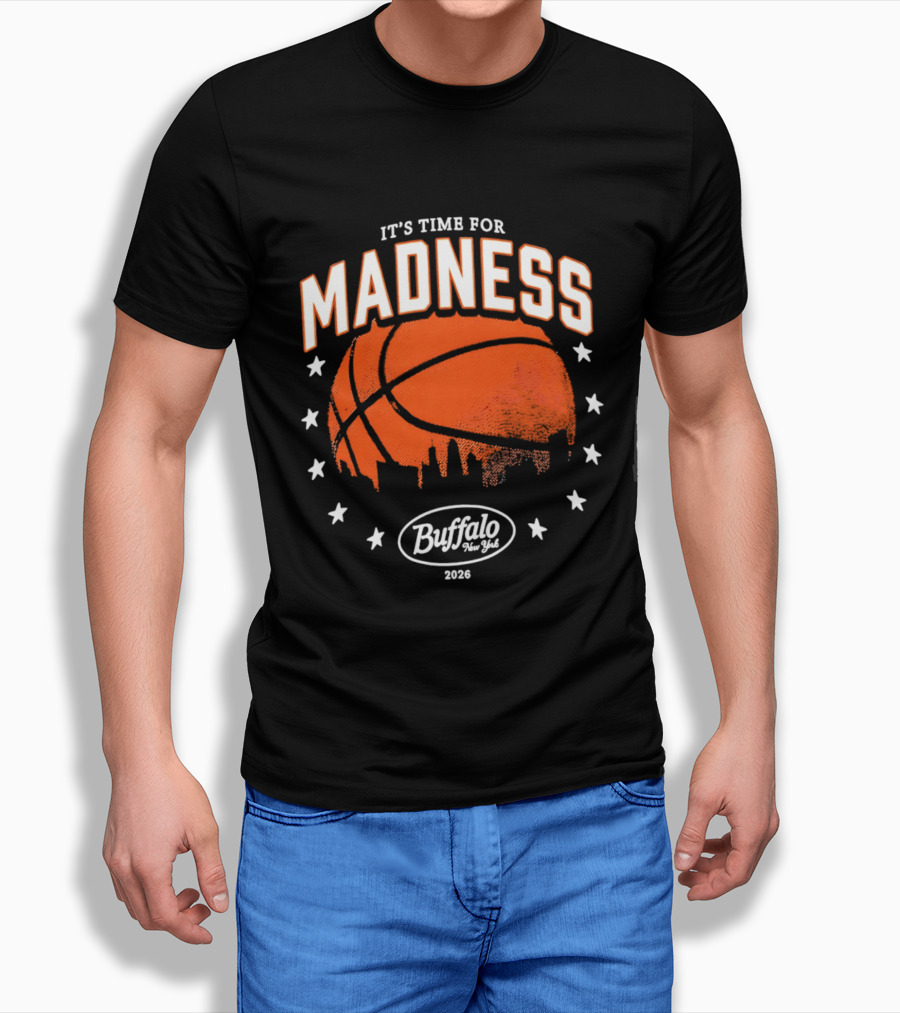 It's Time For Madness 2023 Buffalo NY Basketball Stars Skyline T-Shirt