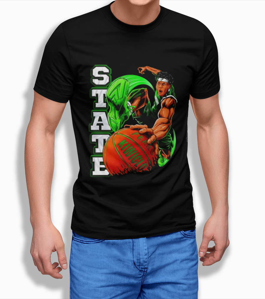 STATE Jeremy Fears Jr The Floor General Michigan Spartans Kiwicho T-Shirt