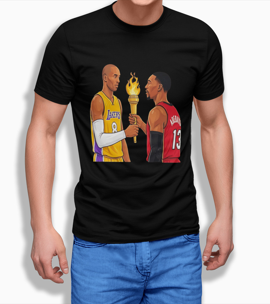Kobe Lakers Number 8 Passing Torch To Adebayo Number 13 Basketball Moment T-Shirt