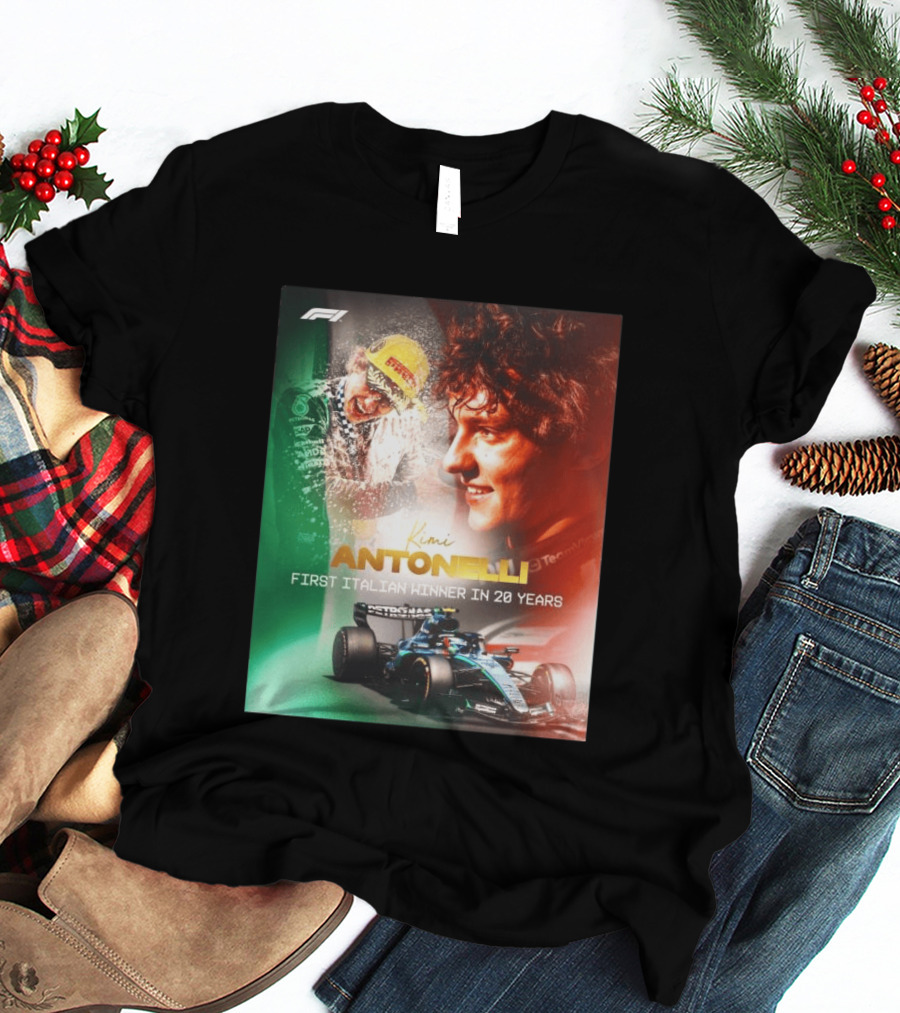 F1 Kimi Antonelli First Italian Winner In 20 Years T-Shirt