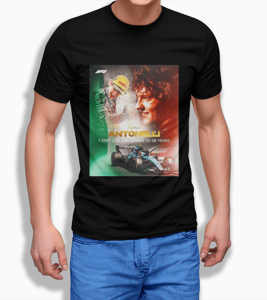 F1 Kimi Antonelli First Italian Winner In 20 Years T-Shirt