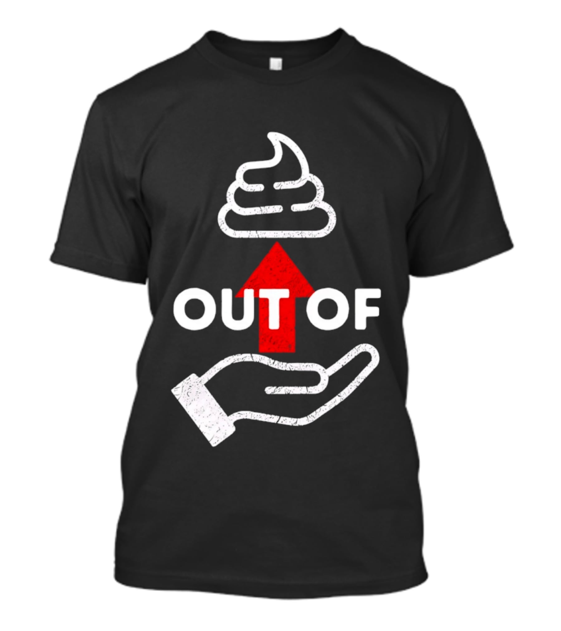 Poop Emoji Hand Gesture Out Of Luck Up Arrow T-Shirt