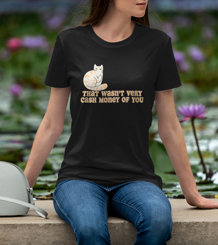 Tabby Cat Middle Finger That Wasn't Very Cash Money Of You T-Shirt