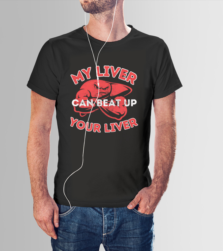 My Liver Can Beat Up Your Liver Red Boxing Gloves T-Shirt
