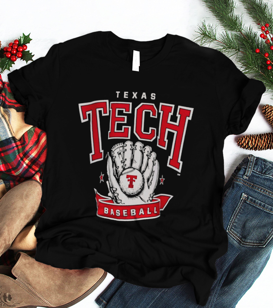 Texas Tech Baseball Glove Red Raiders T-Shirt