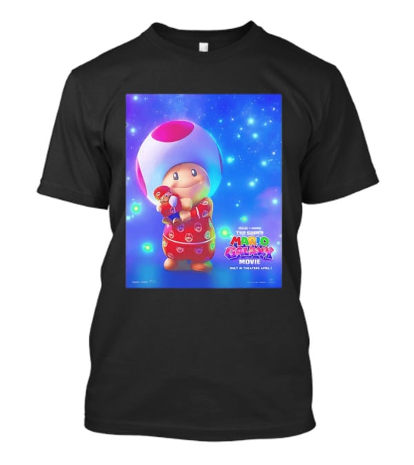 The Super Mario Galaxy Movie Toad Hugging Mario Pajamas Only In Theaters April 1 T-Shirt