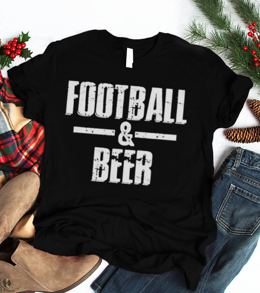 Football And Beer Drinking Entertainment T-Shirt