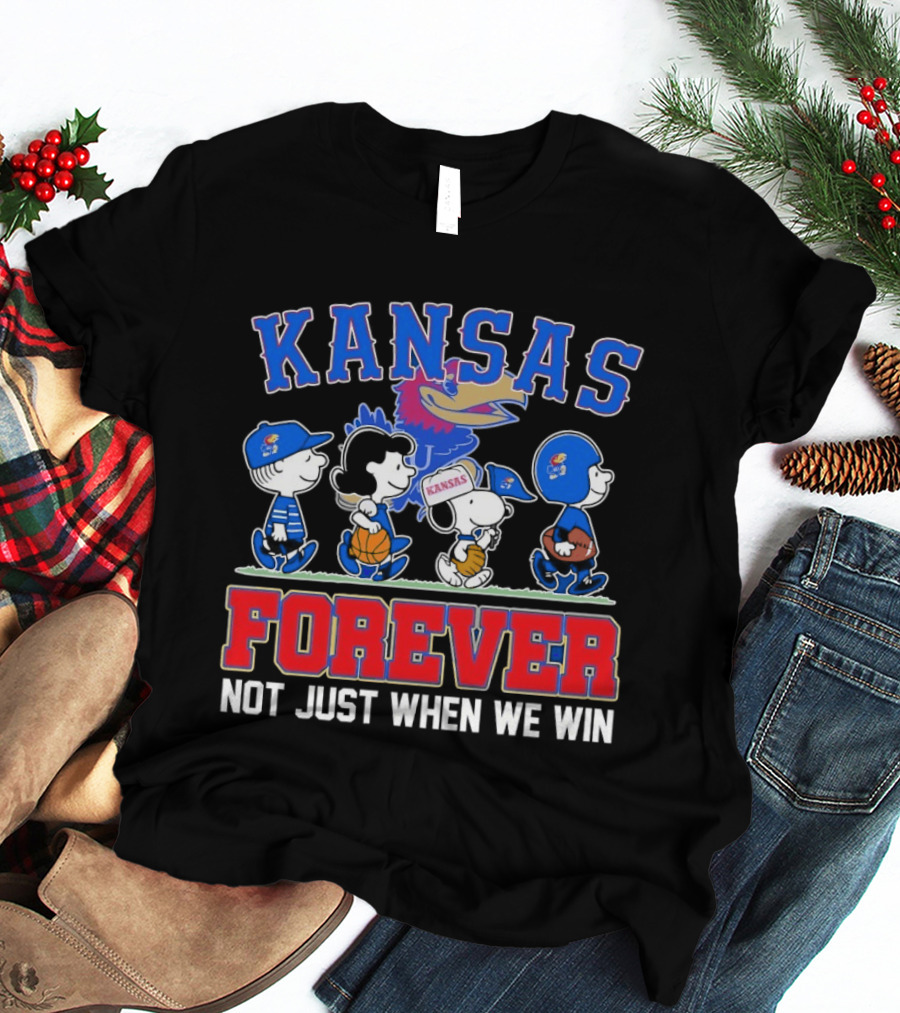 Kansas Jayhawks X Peanuts Abbey Road Forever Not Just When We Win T-Shirt