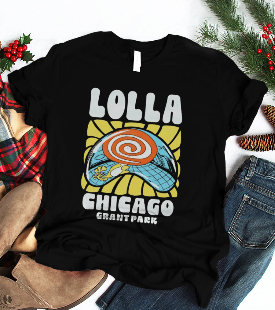 Lolla Chicago Grant Park Swirl Hat Summer Sunburst T-Shirt