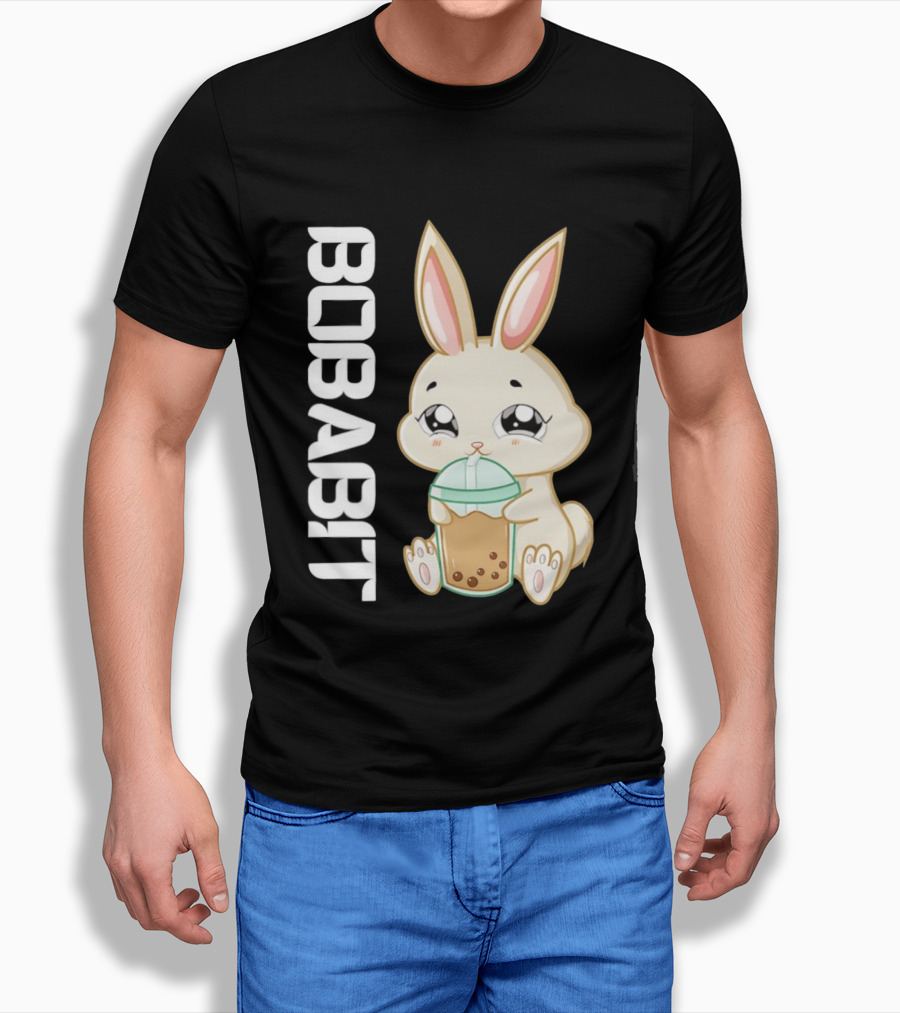 Bobabbit Cute Bunny Drinking Boba Tea T-Shirt