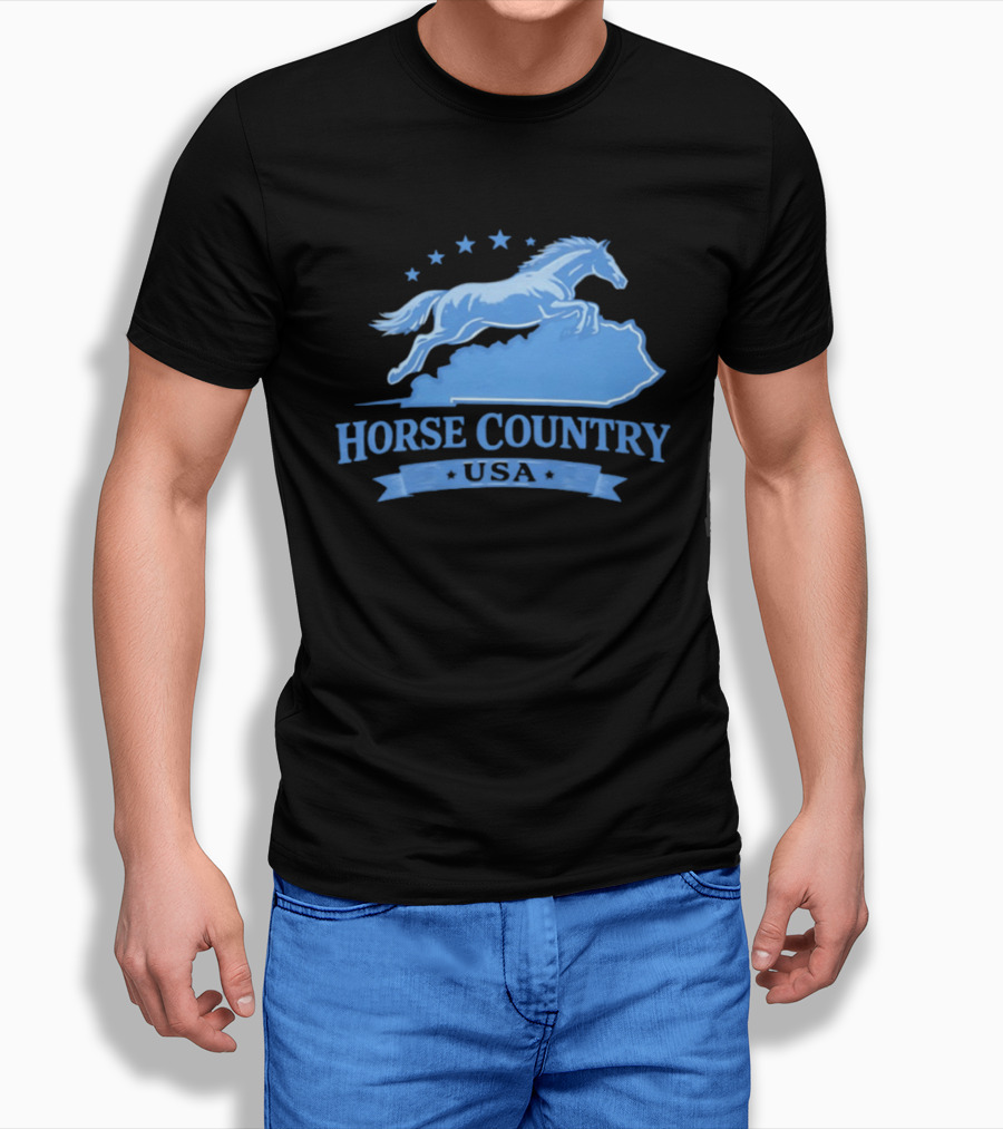 Horse Country USA Blue Horse Kentucky Stars T-Shirt