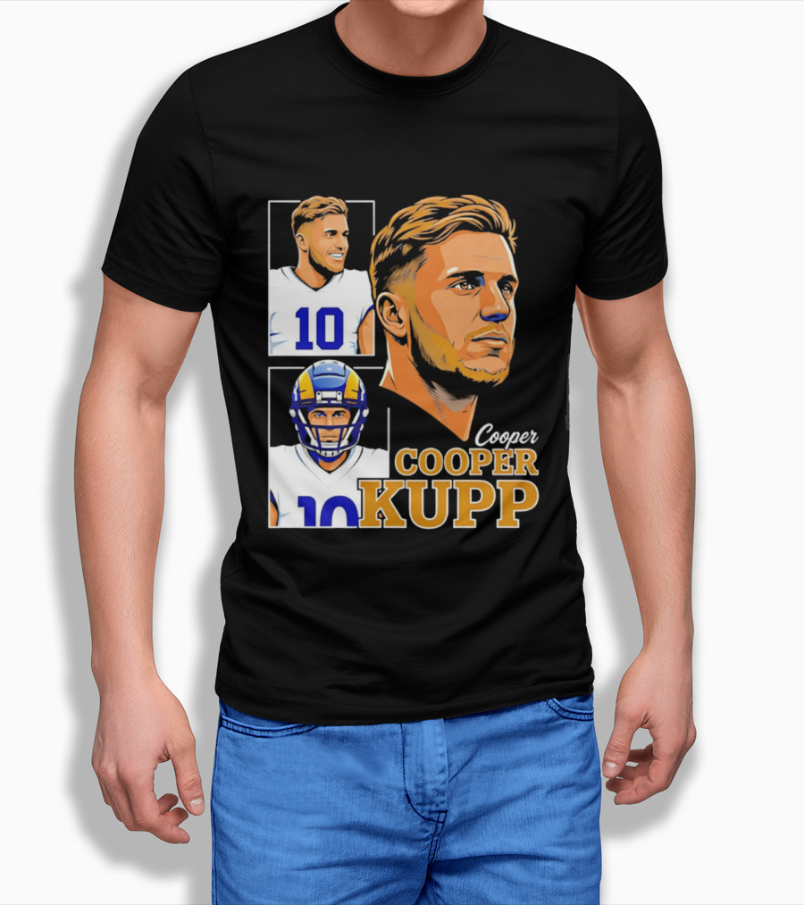Cooper Kupp Number 10 Los Angeles Rams Football Player Collage 2026 T-Shirt