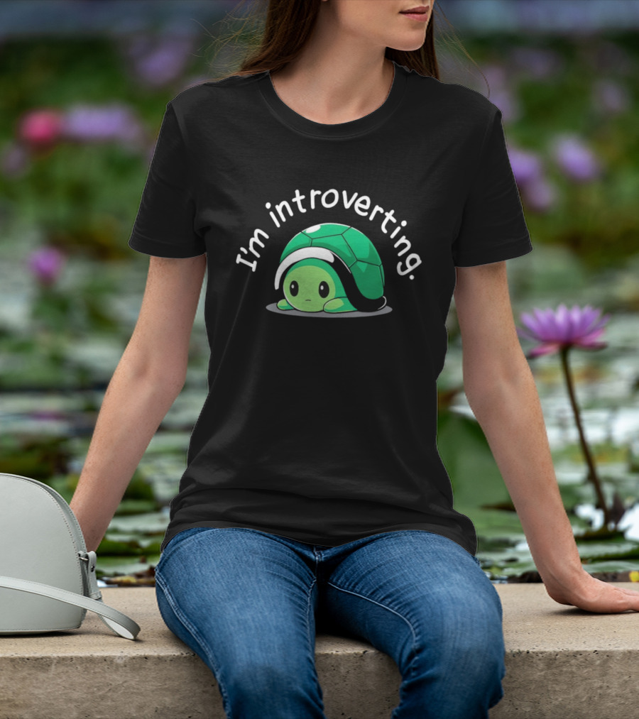 I'm Introverting Cute Green Turtle T-Shirt