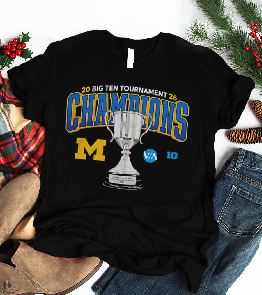 Michigan Wolverines 2026 Big Ten Tournament Champions Trophy T-Shirt