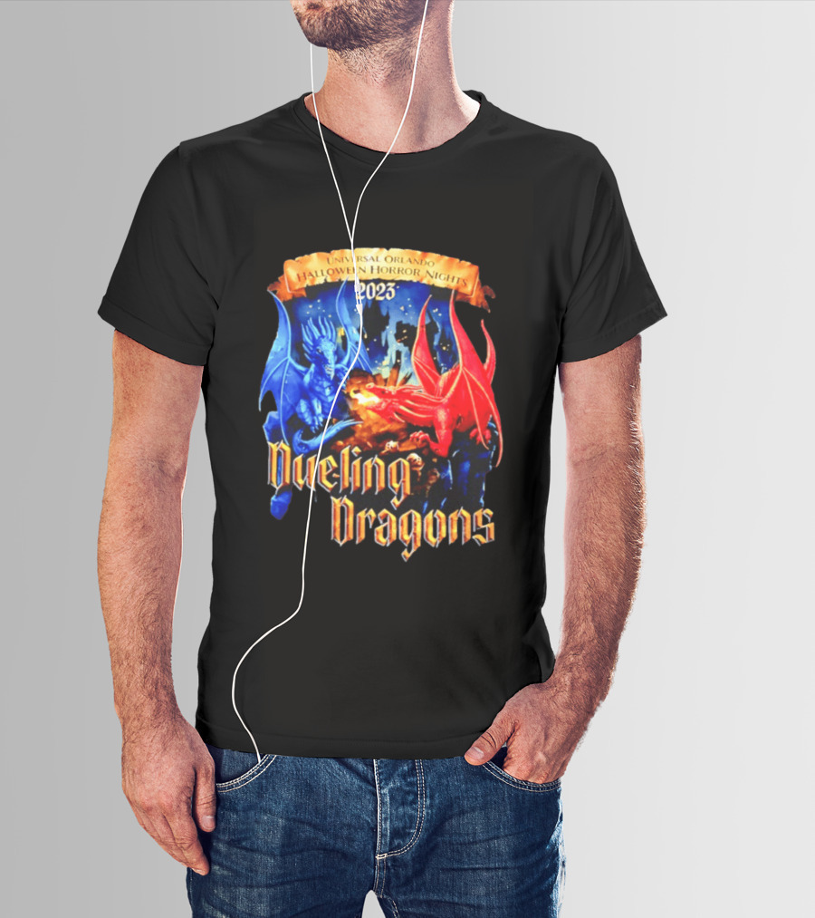 Universal Orlando Halloween Horror Nights 2023 Dueling Dragons T-Shirt