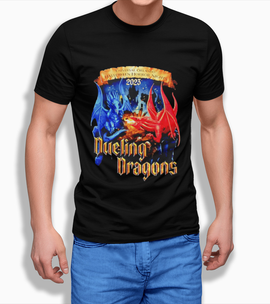 Universal Orlando Halloween Horror Nights 2023 Dueling Dragons T-Shirt