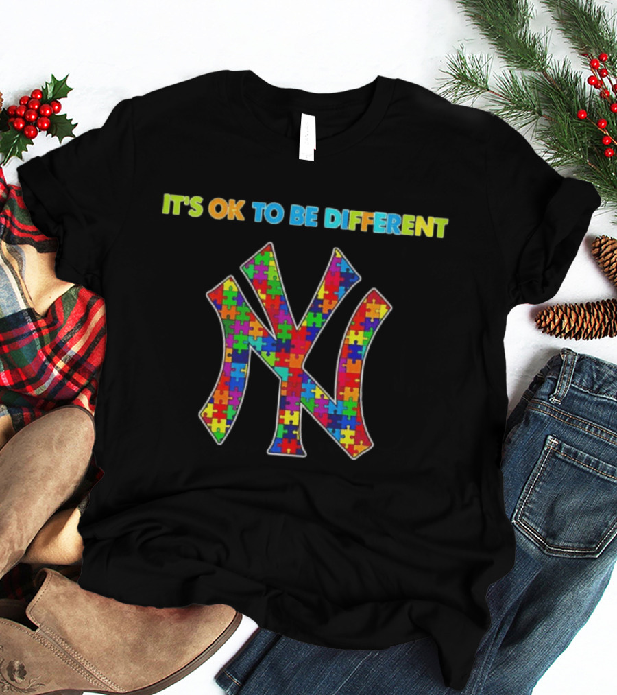 New York Yankees It's OK To Be Different Puzzle T-Shirt