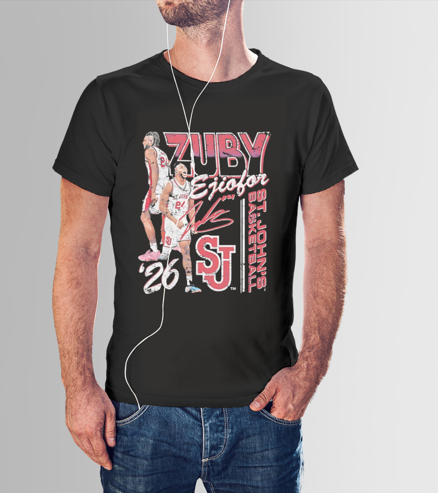 Zuby Ejiofor St. John's Basketball 26 SJ Red Storm 90s T-Shirt