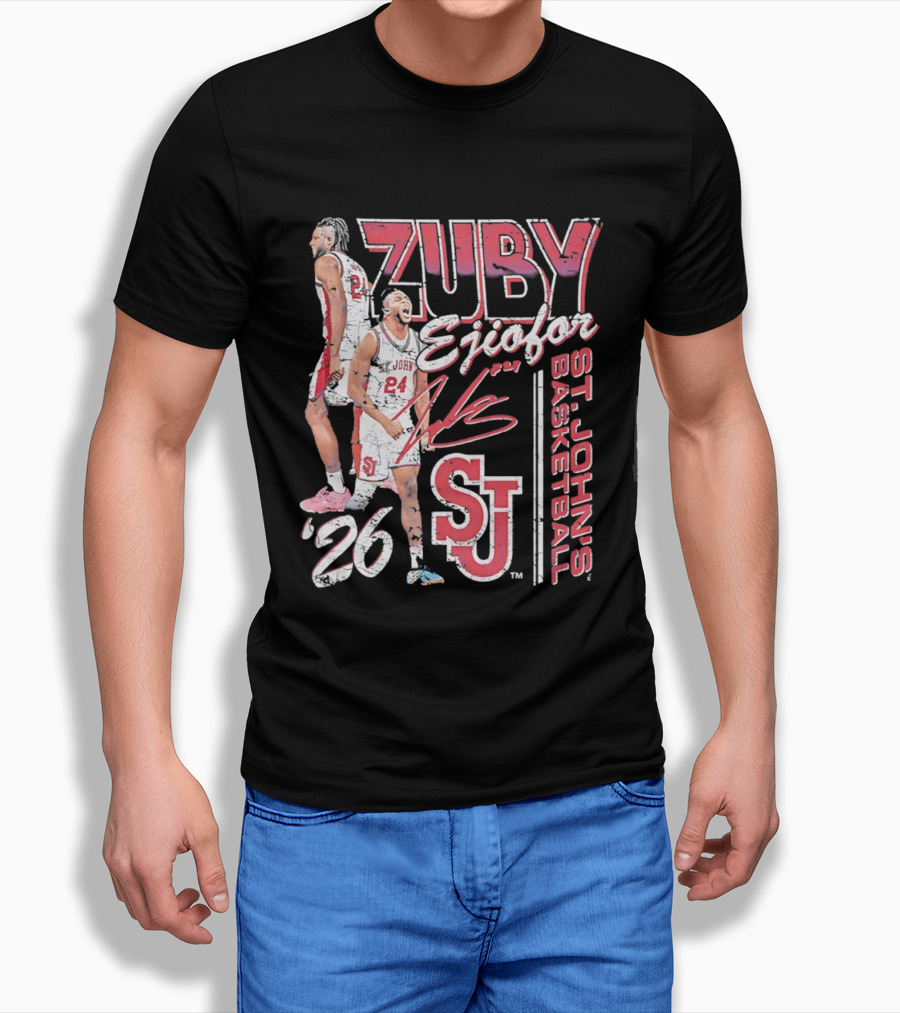 Zuby Ejiofor St. John's Basketball 26 SJ Red Storm 90s T-Shirt