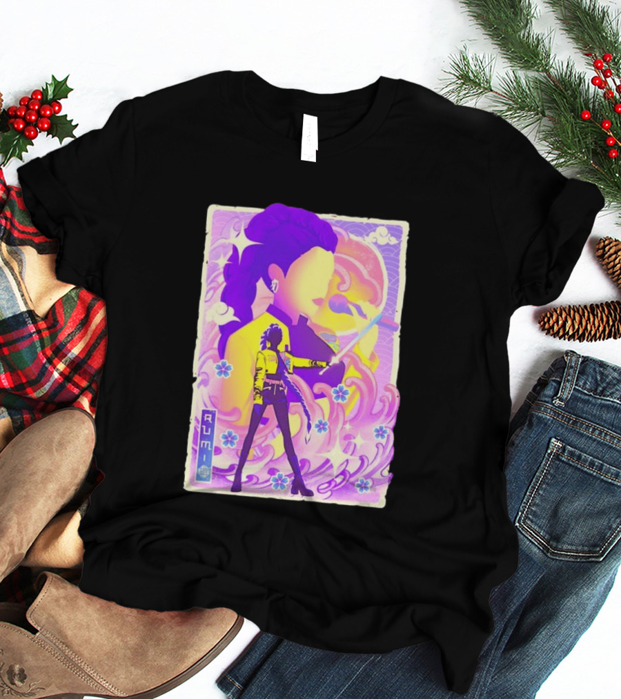 Rumi KPop Demon Hunters Musha E Floral Warrior T-Shirt