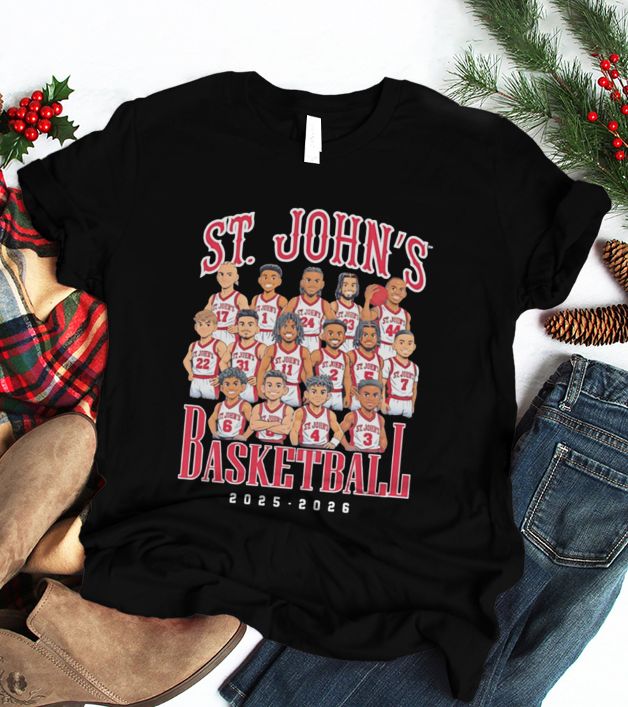 St. John's Basketball 2025 2026 Team Caricature T-Shirt