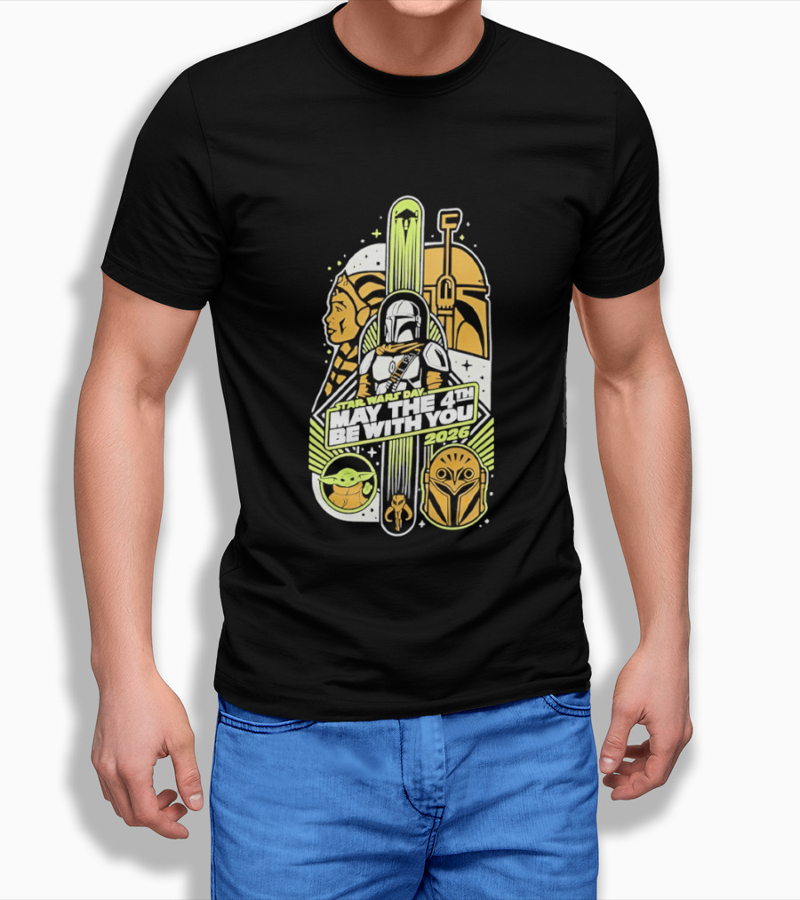Star Wars Day May The 4th Be With You 2026 Yoda Boba Fett Celebration T-Shirt