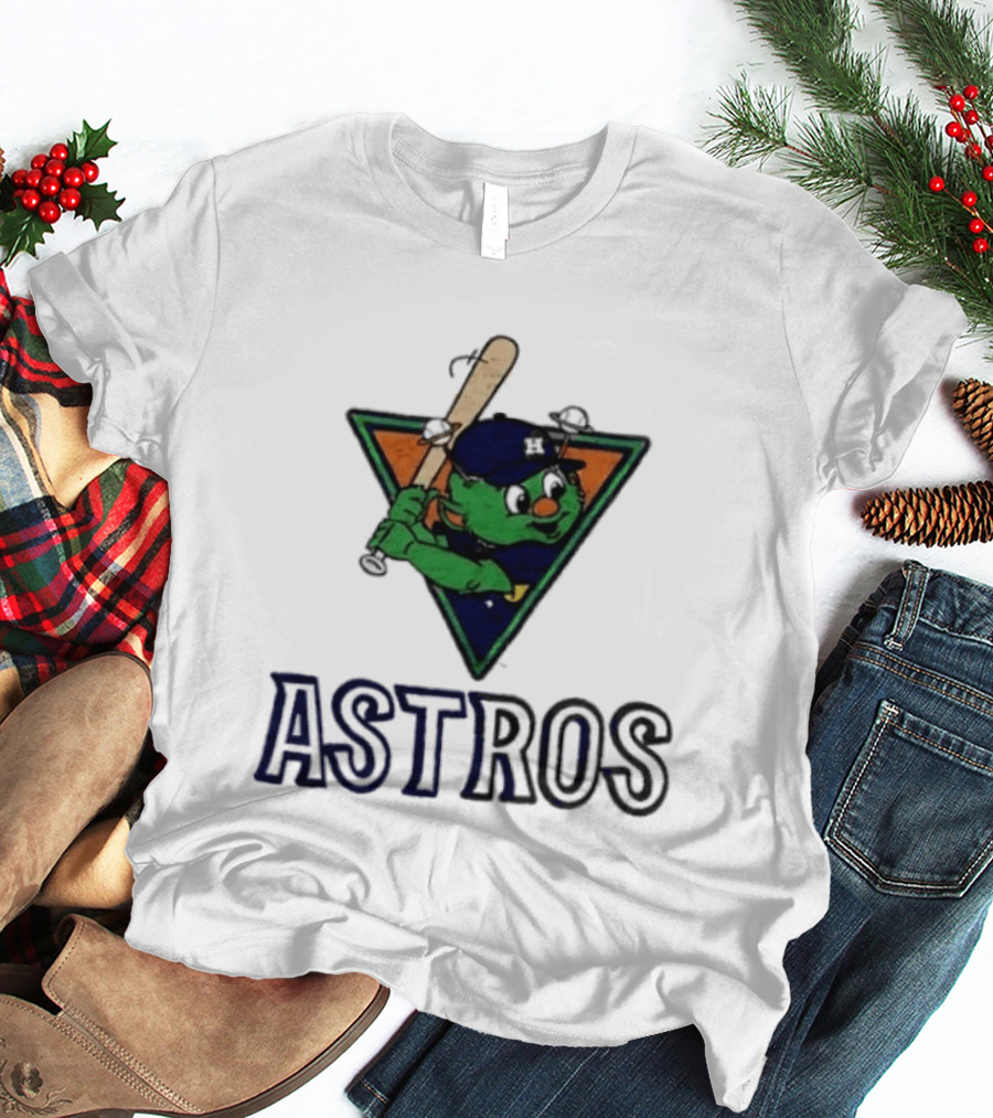 Astros Orbit Baseball Character Triangular Backdrop Homage T-Shirt