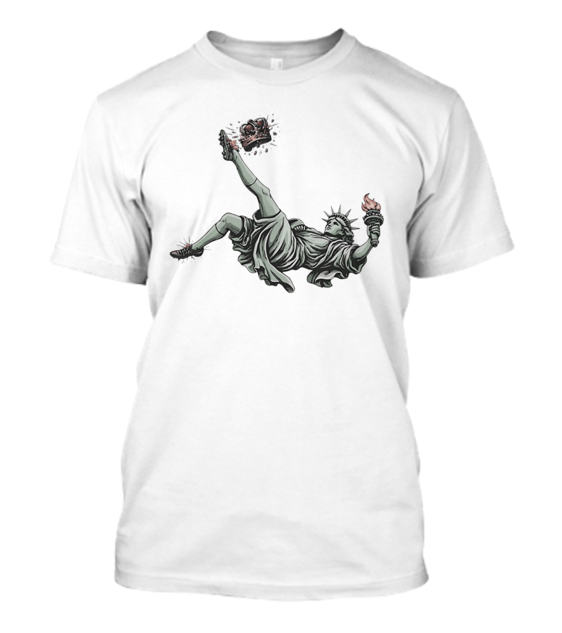 Statue Of Liberty Toppling Crown No Kings T-Shirt