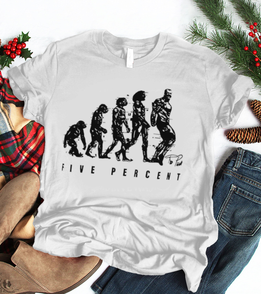 Five Percent Gym Evolution Silhouette Fitness Motivation T-Shirt