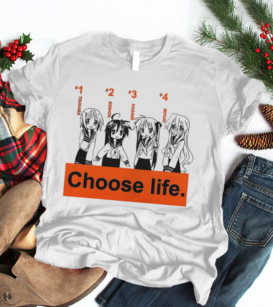 Tsukasa Konata Kagami Miyuki Choose Life T-Shirt