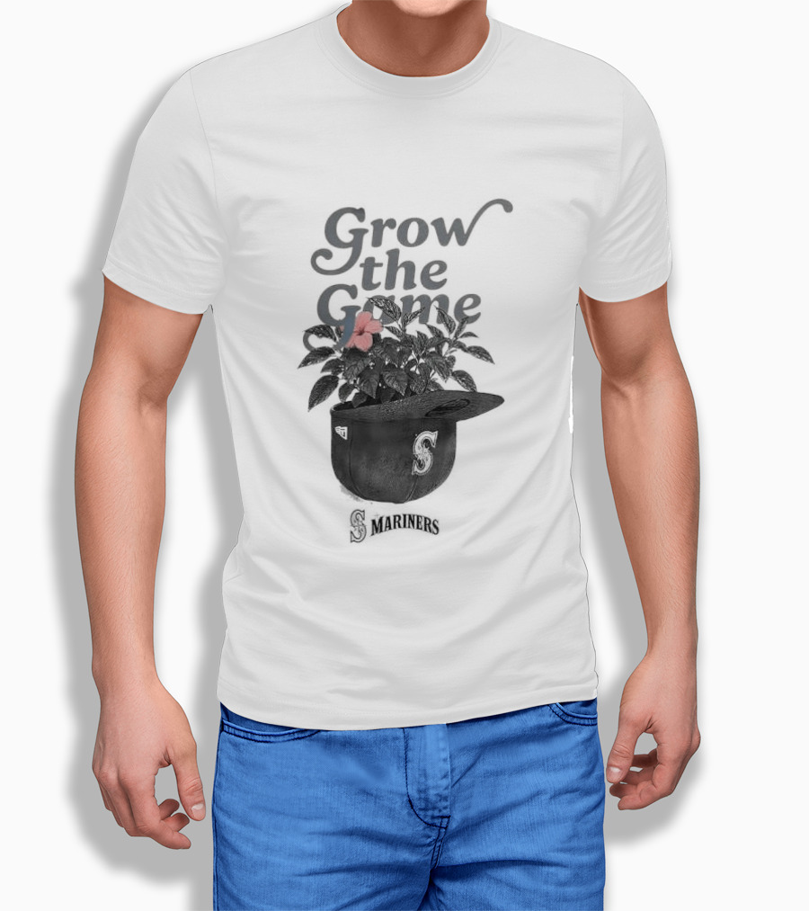 Seattle Mariners Grow The Game Embroidered Cap With Flower Detail T-Shirt
