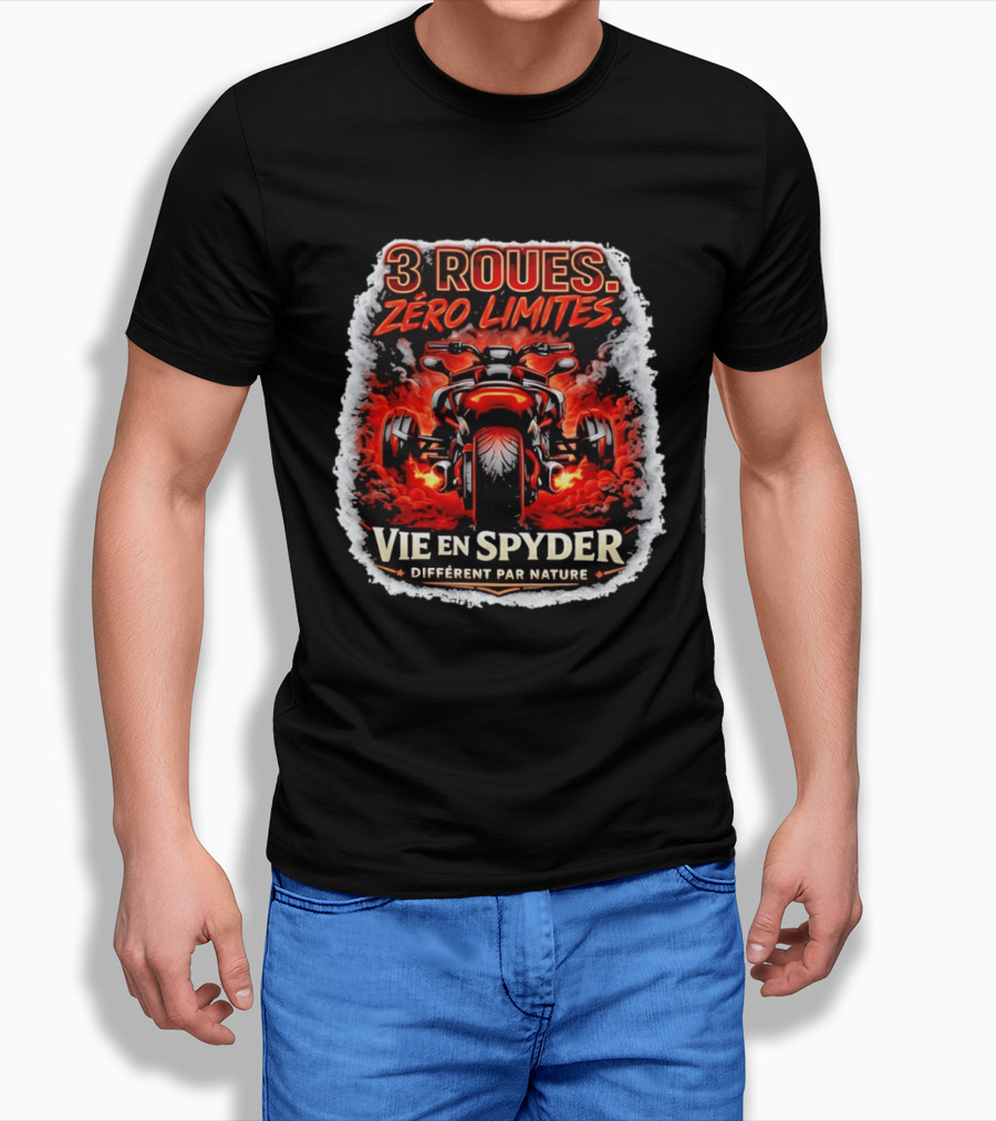 3 Roues Zéro Limites Vie En Spyder Différent Par Nature Moto Trike Adventure T-Shirt