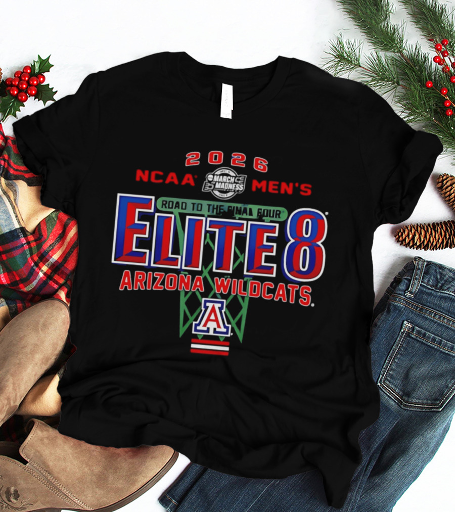 2026 NCAA Men's Basketball Elite 8 Arizona Wildcats Road To The Final Four T-Shirt