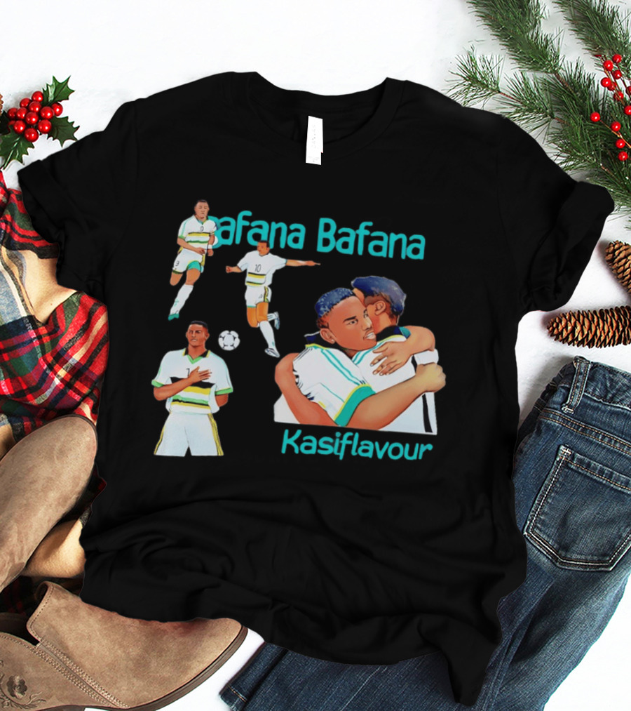 Bafana Bafana Kasi Flavour South African Football Players With Soccer Ball And Embrace T-Shirt