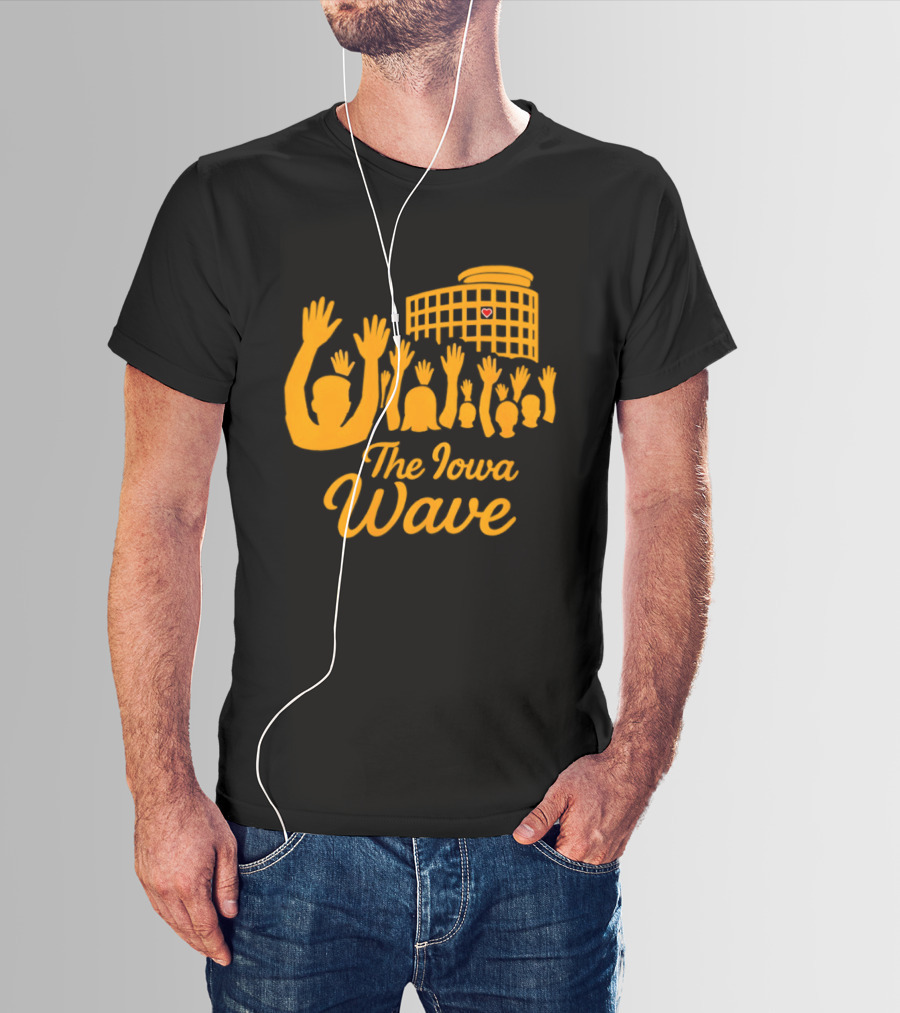 Iowa Hawkeyes The Iowa Wave Hospital Heart Gesture Iconic Fan Tradition T-Shirt