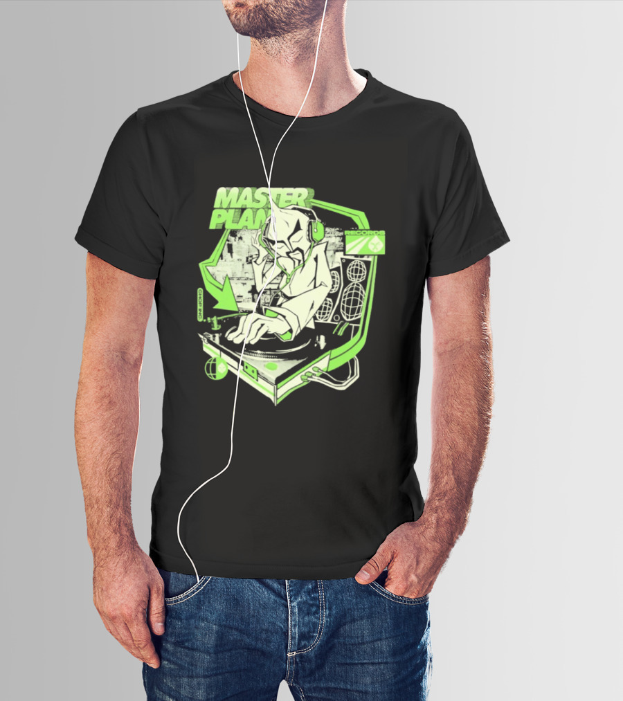 Chop Chop Master Onion Master Plan Records DJ Turntable Headphones T-Shirt
