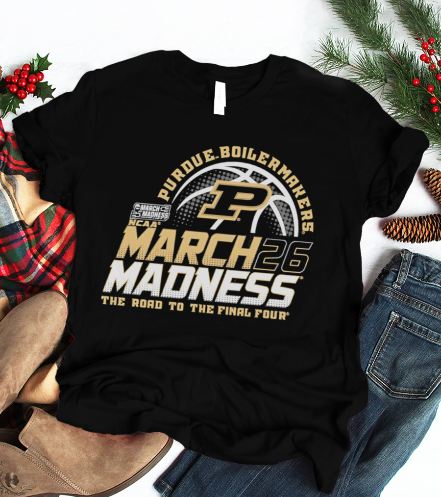 Purdue Boilermakers P March Madness 2026 The Road To The Final Four T-Shirt