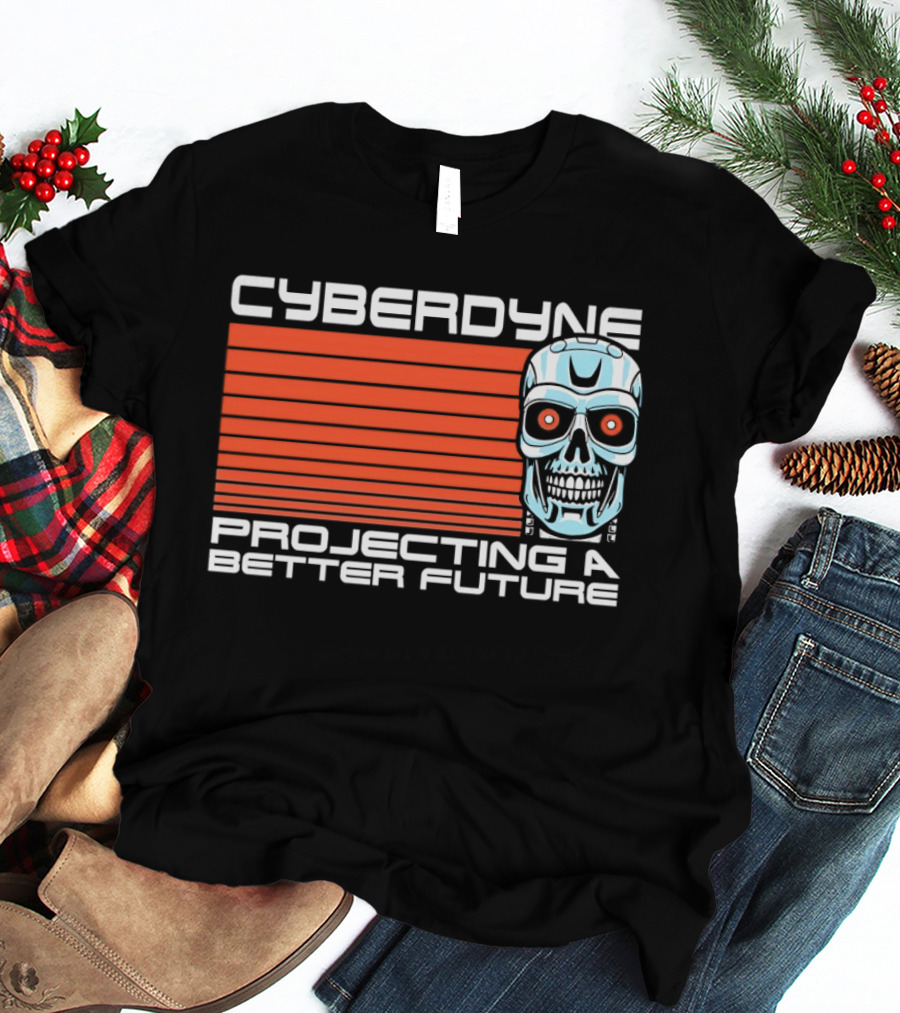 CYBERDYNE Projecting A Better Future Terminator Skull T-Shirt
