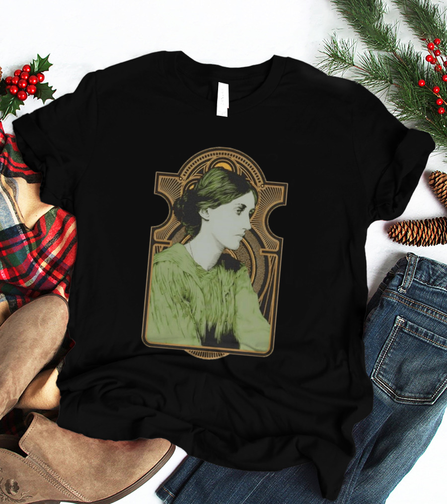 Virginia Woolf Nouveau Art Deco Style Green Dress T-Shirt