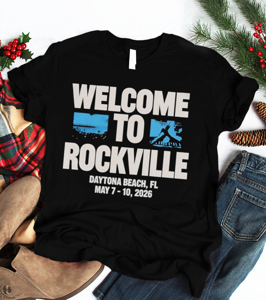 Welcome To Rockville Daytona Beach FL May 7 10 2026 Blue Stage T-Shirt