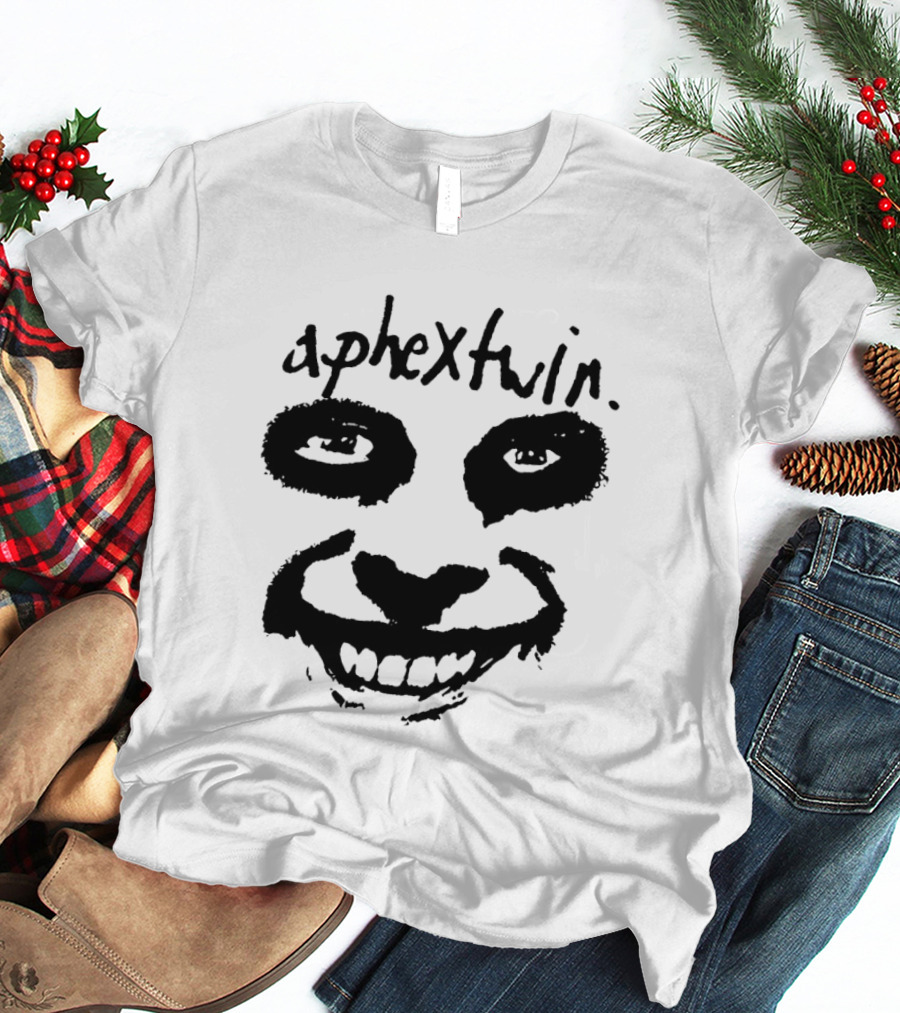 Aphex Twin Handwritten Logo With Distorted Face T-Shirt