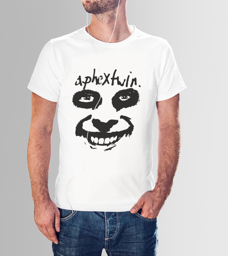 Aphex Twin Handwritten Logo With Distorted Face T-Shirt