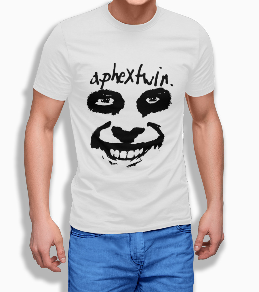 Aphex Twin Handwritten Logo With Distorted Face T-Shirt