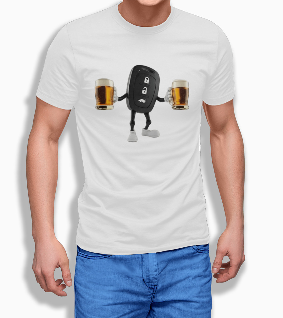 Car Keys Holding Two Beers Do Not Drink Alcohol When Driving Safety Reminder T-Shirt